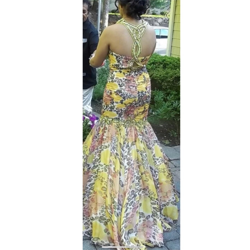 Tiffany cheetah/ floral extravagant designer dress - Picture 4 of 5